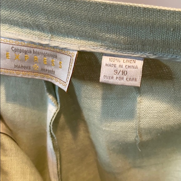 Express Pure Linen Pant Suit Set - Celery Green - Picture 7 of 12
